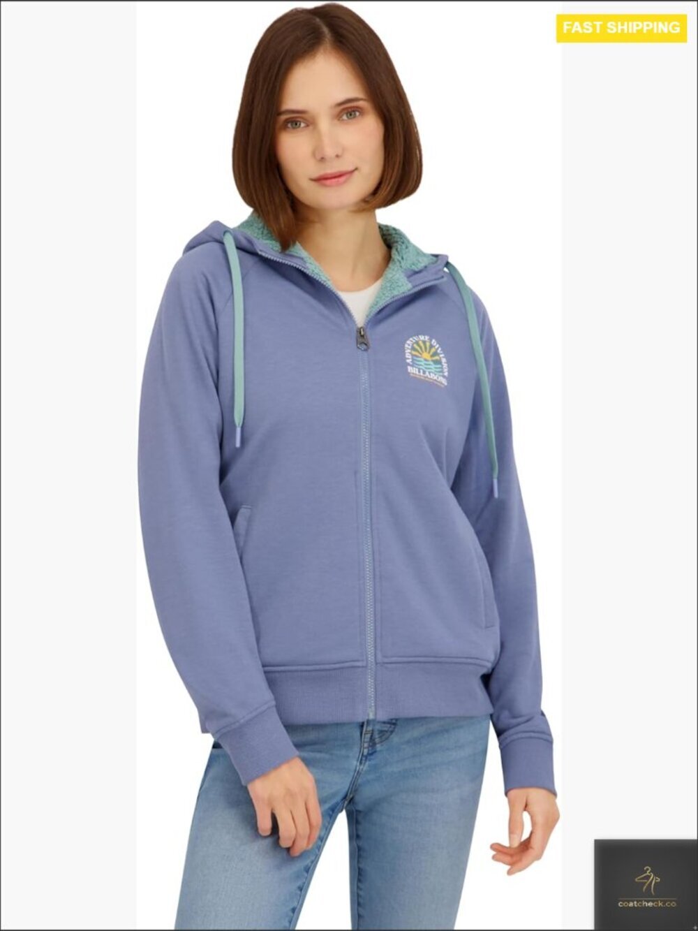 Full Zip Sherpa Lined Hoodie Jacket Lightweight Fleece Cozy Streetwear
